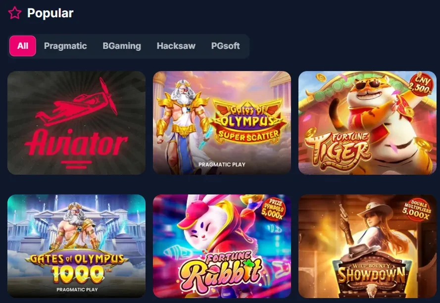 Popularne gry w lobby Lukkly z filtrem po dostawcy